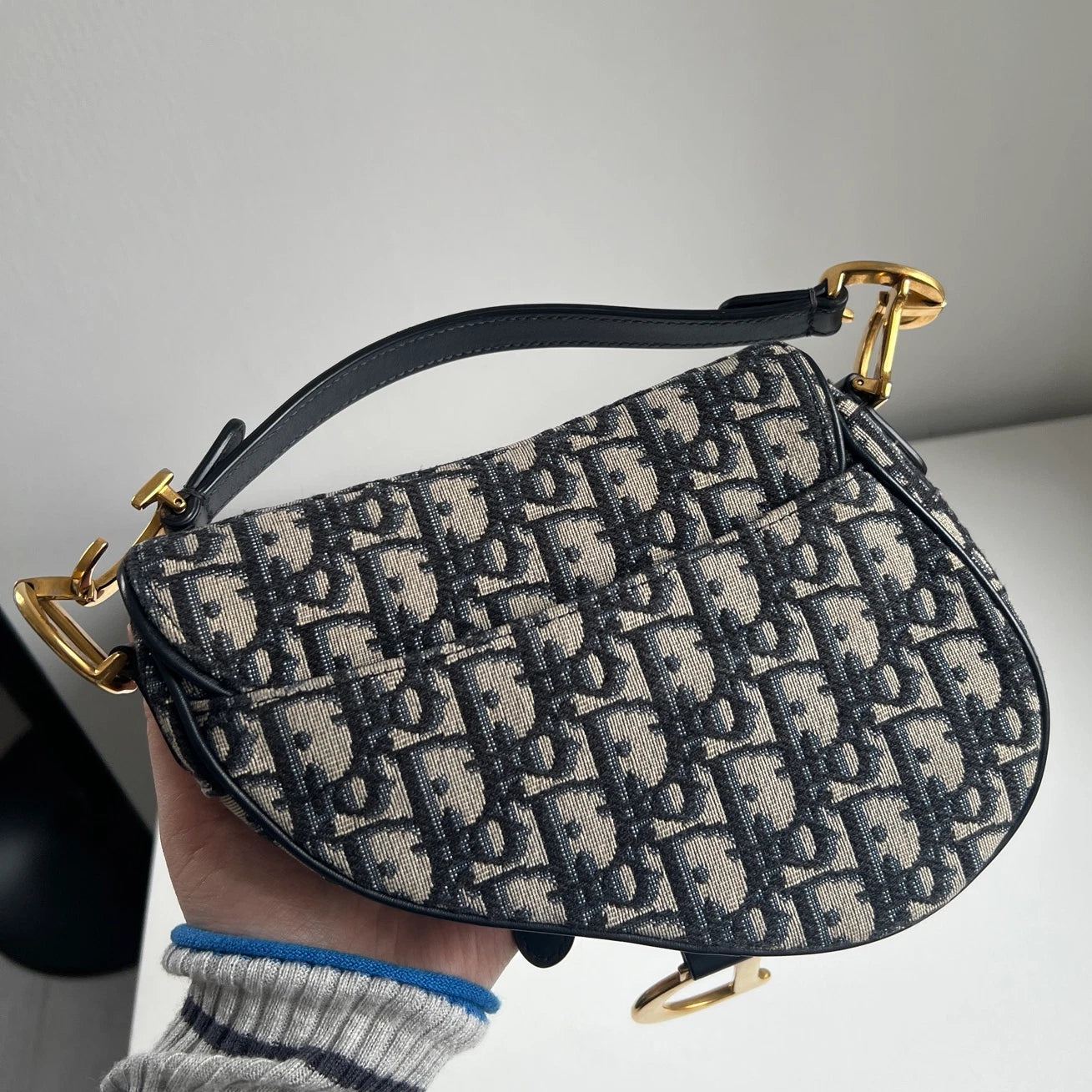 Dior Saddle Black Gold Shoulder Bag Excellent