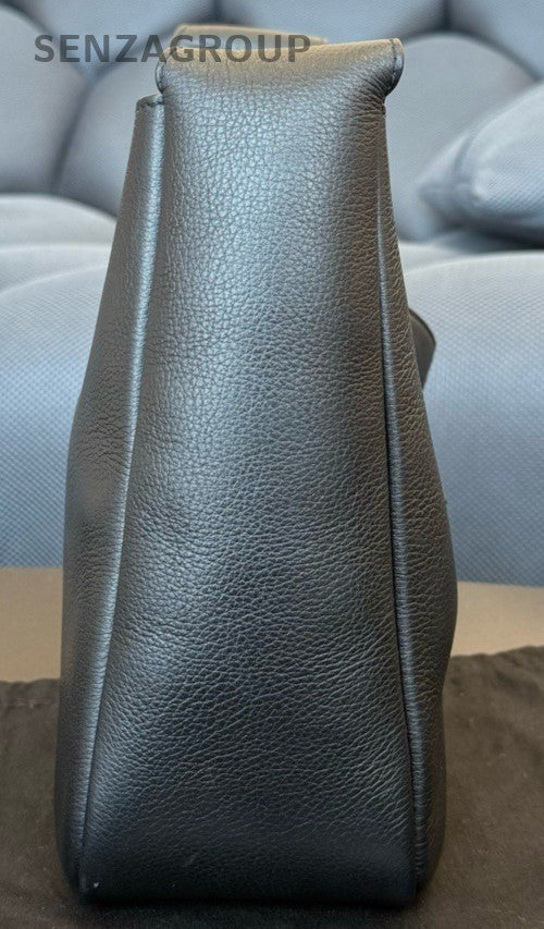 Saint Laurent Hobo PM Bucket Shoulder Bag Black Gold Used Women Classic Designer