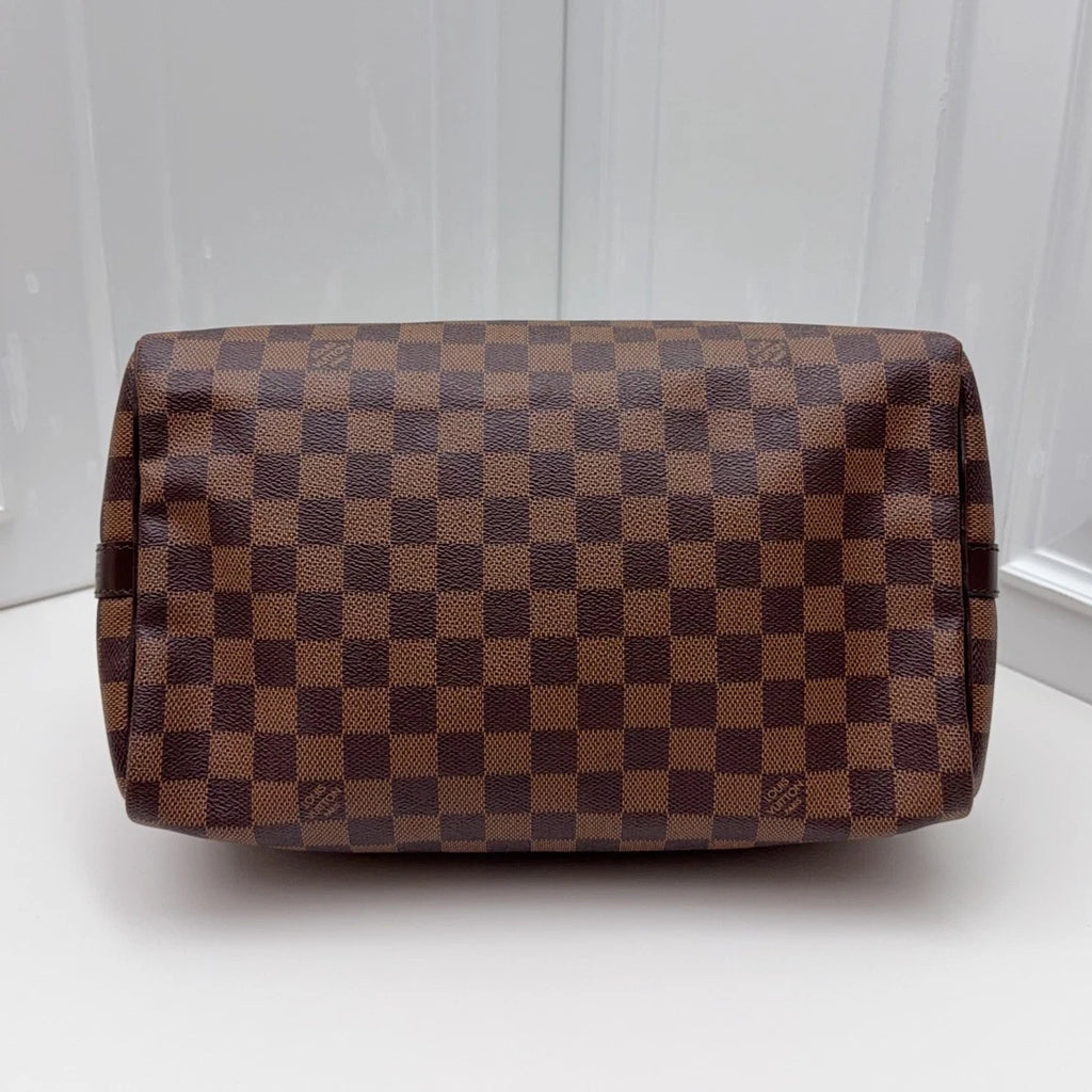 Louis Vuitton Speedy 30 Monogram Tote Top Handle Crossbody Brown Unisex