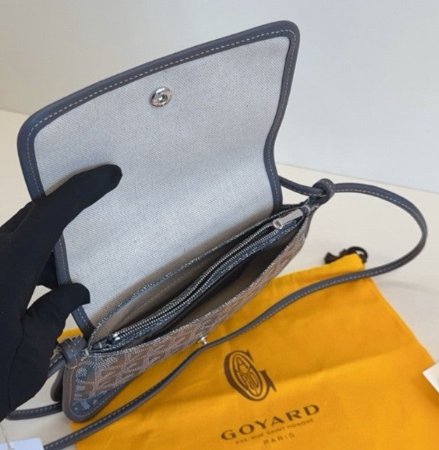 Goyard Plumet woc Envelope Monogram Crossbody bag Grey Brand NEW