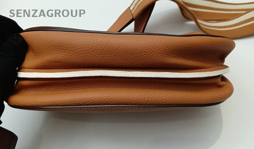 Delvaux Saddle Gold Hardware Shoulder Bag Brown Used Women Classic Designer