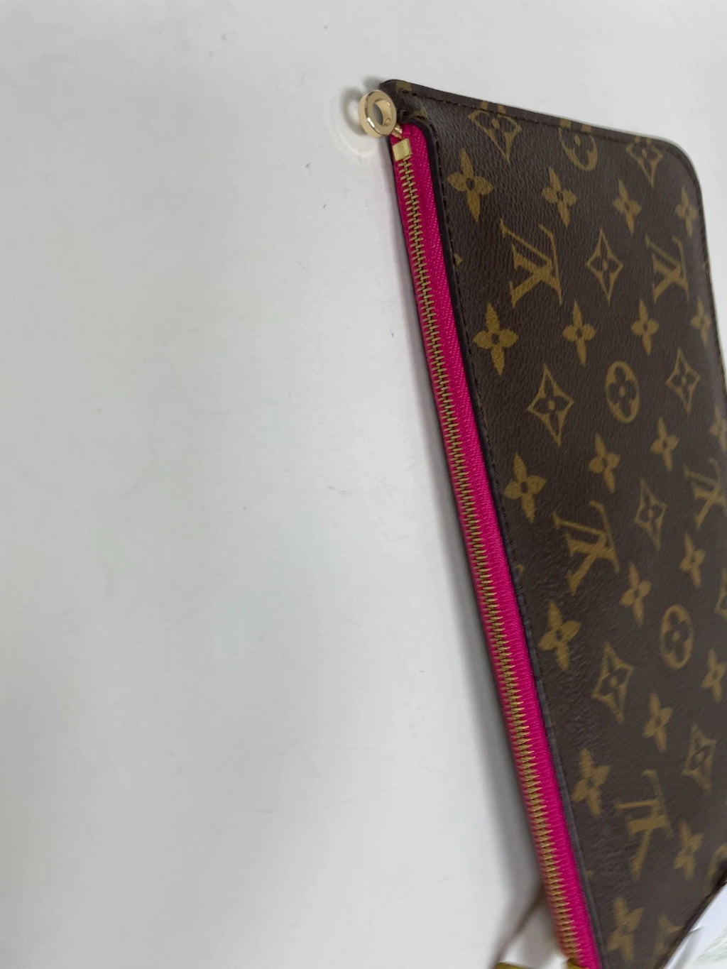 SJ0001 Louis Vuitton Rose Red Neverfull Detachable Pouch
