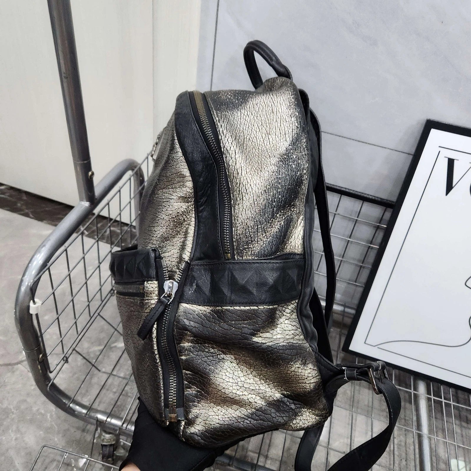 MCM Colorblock Leather Backpack for Women