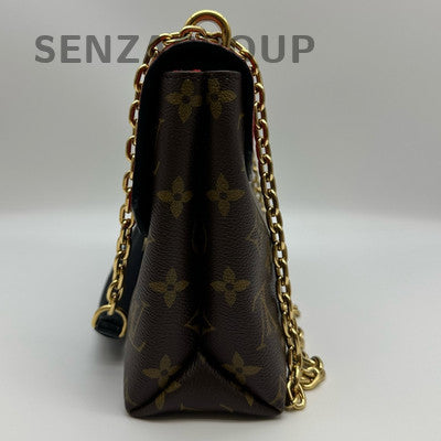 Louis Vuitton Saint Monogram Chain Crossbody Shoulder Bag Brown Red Gold