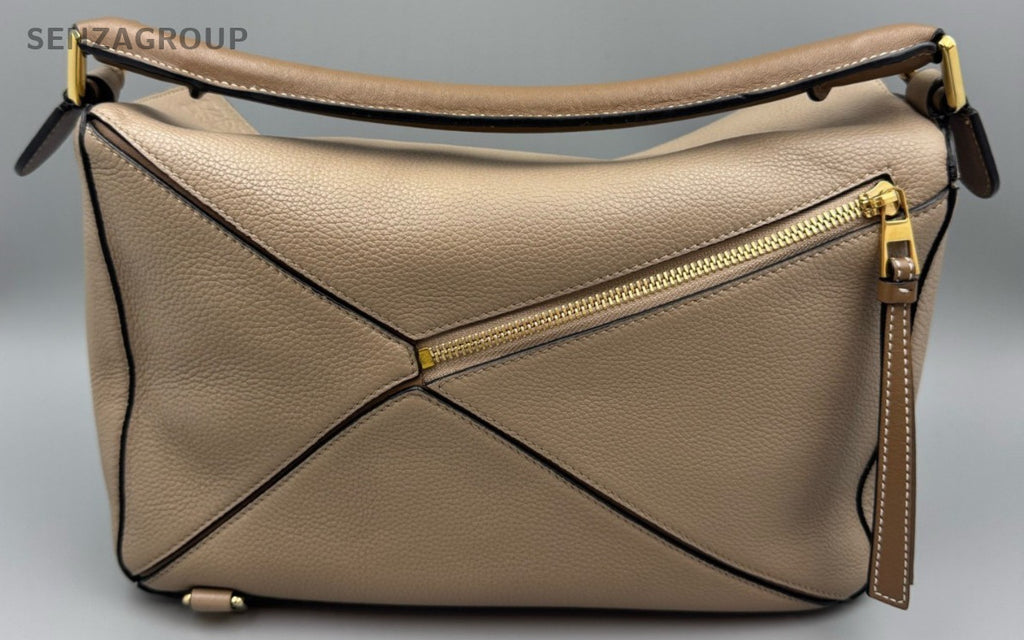 Loewe Puzzle MM Shoulder Bag Crossbody Brown Gold Used Women Classic