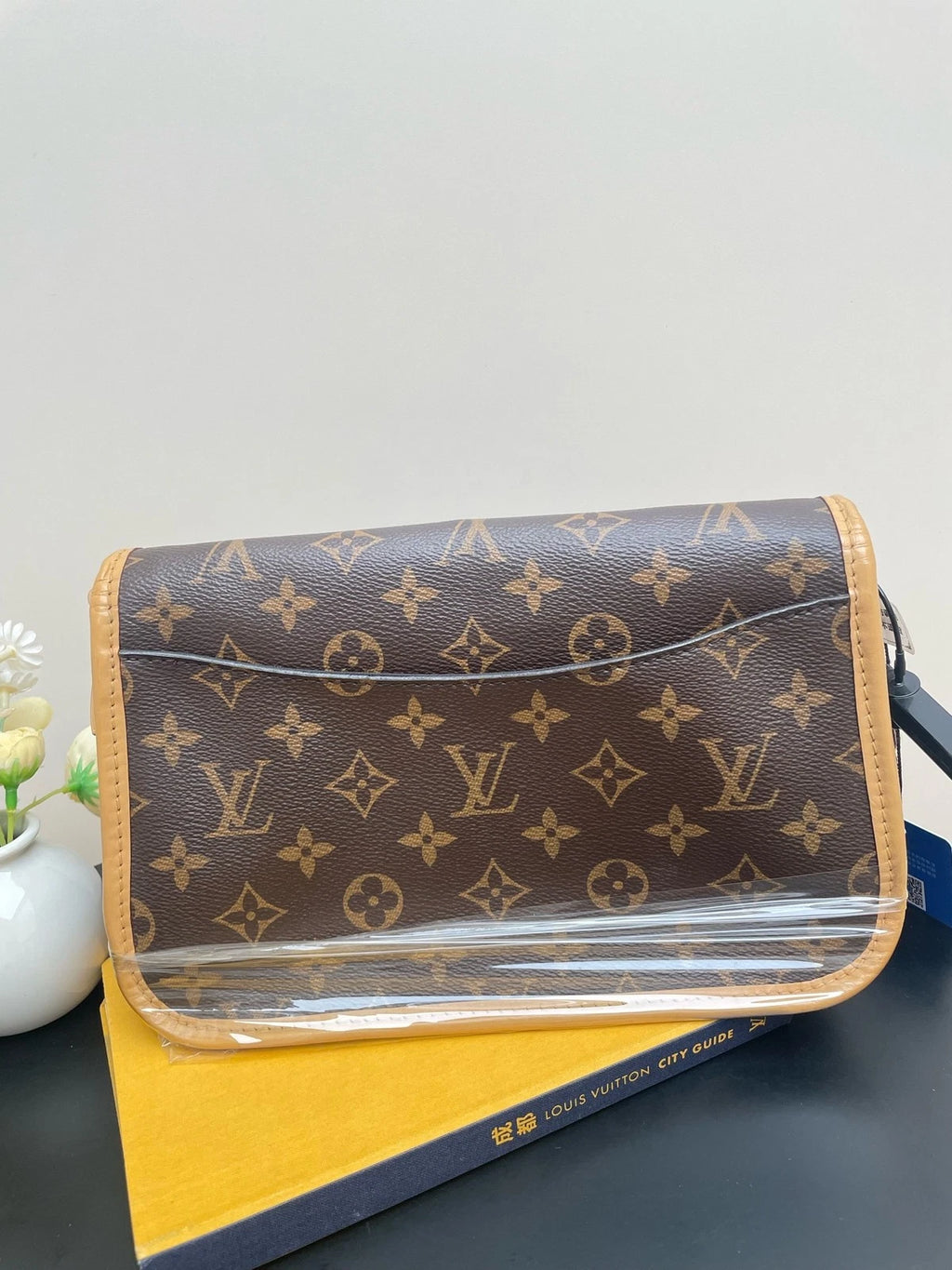 Louis Vuitton Canvas Black Strap Baguette Shoulder Bag For Women