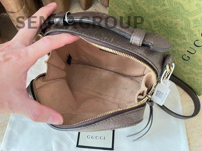Gucci Ophidia GG Supreme Small Chain Shoulder Crossbody Bag Brown Gold