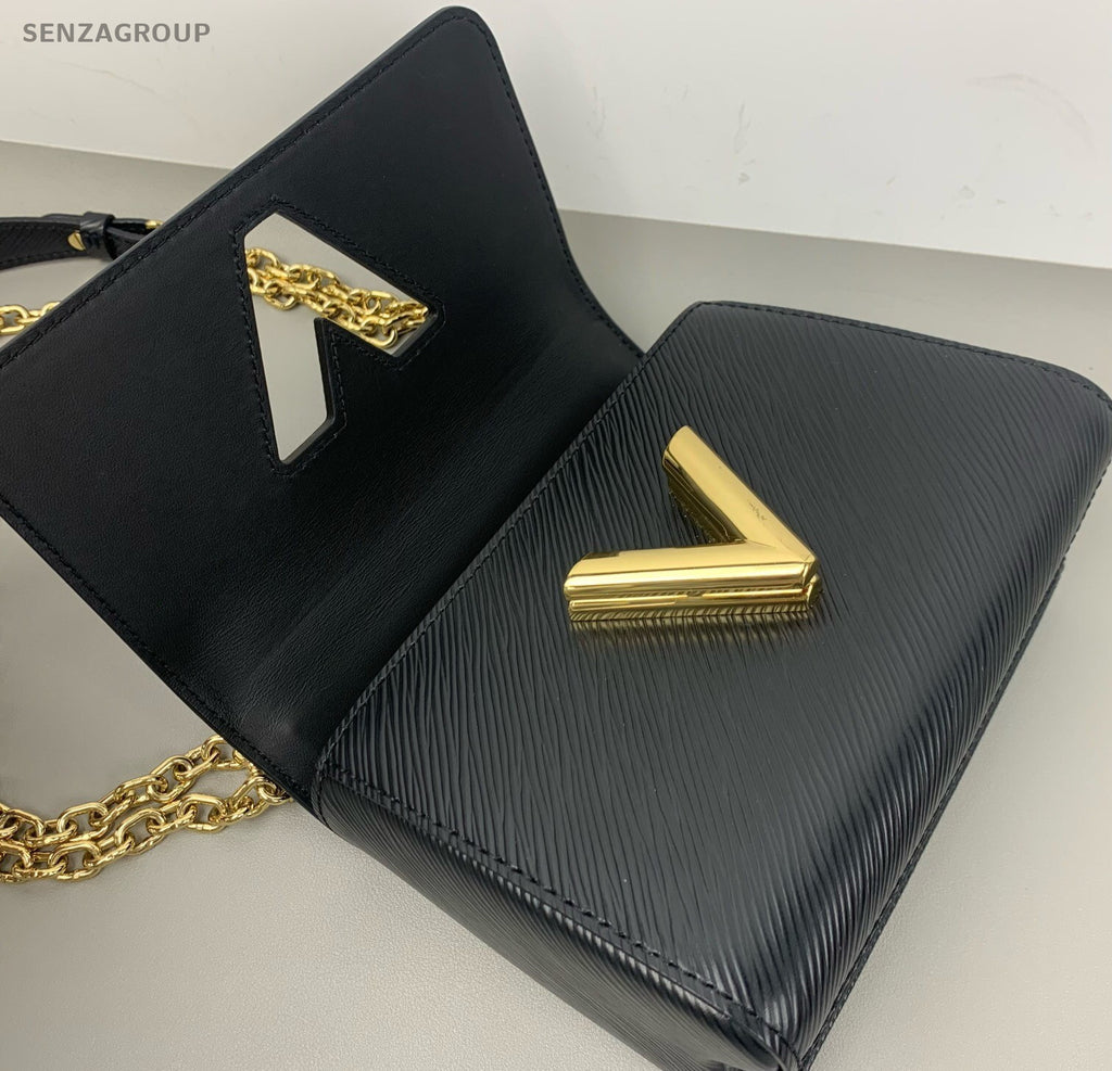 Louis Vuitton Twist Epi Leather Chain Strap Shoulder bag Crossbody Black gold