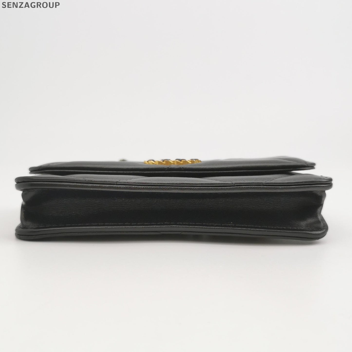 Chanel 19 WOC Lambskin Black Gold Quilted Chain Shoulder Bag Classic