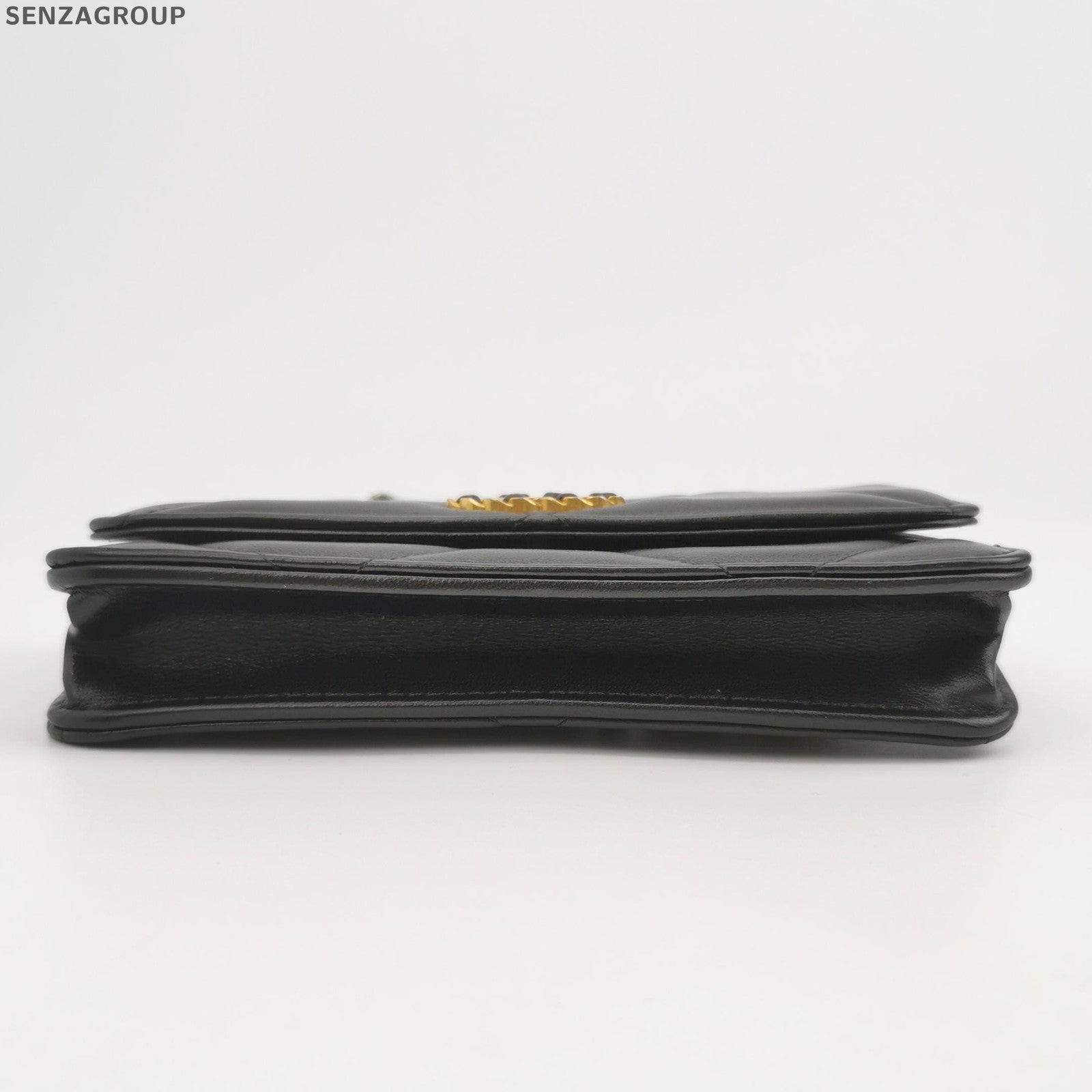 Chanel 19 WOC Lambskin Black Gold Quilted Chain Shoulder Bag Classic