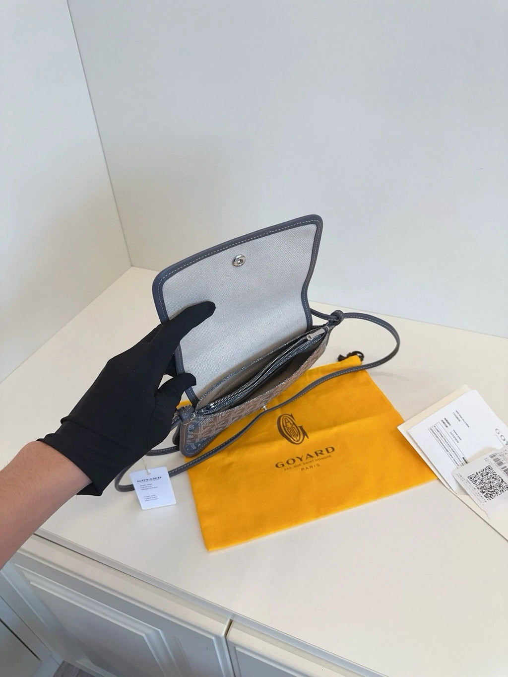 Goyard Gray Canvas Plumet WOC Envelope Crossbody Women