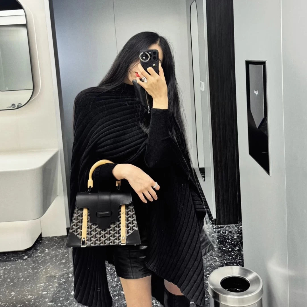 Goyard Saigon MM Top Handle Bag Crossbody Black Silver Women Classic S