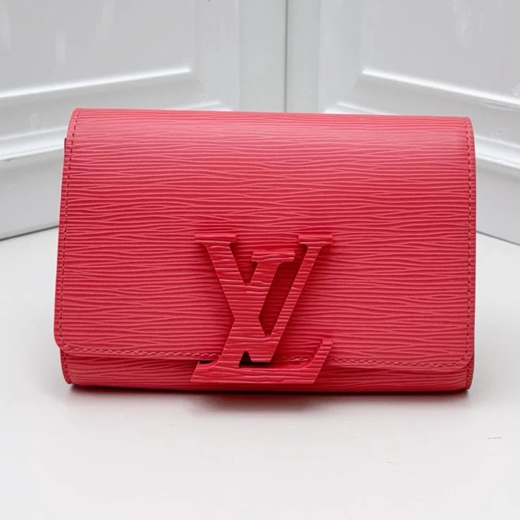 Louis Vuitton Pivoine Epi Woc Calfskin Shoulder Bag Red Silver Hardware