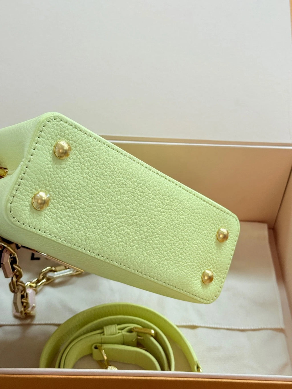 Louis Vuitton Capucines Yellow Top Handle Bag For Women