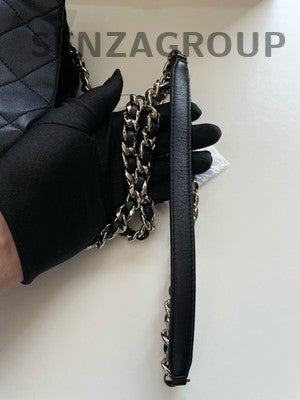 Chanel Black Gold Bucket Bag Chain Strap Shoulder Tote Women Fashion