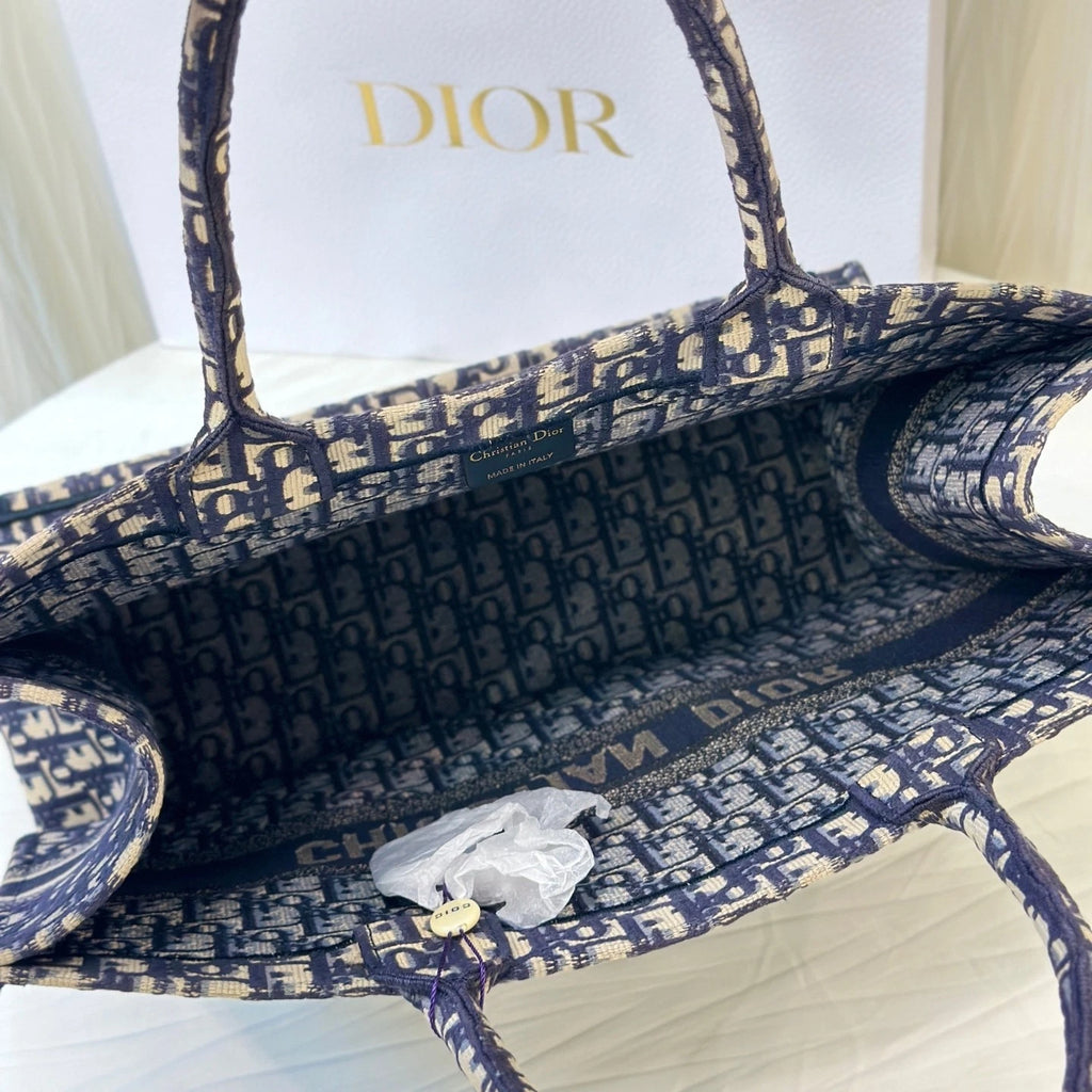 Dior Canvas Classic Monogram Large Tote Handbag For Women