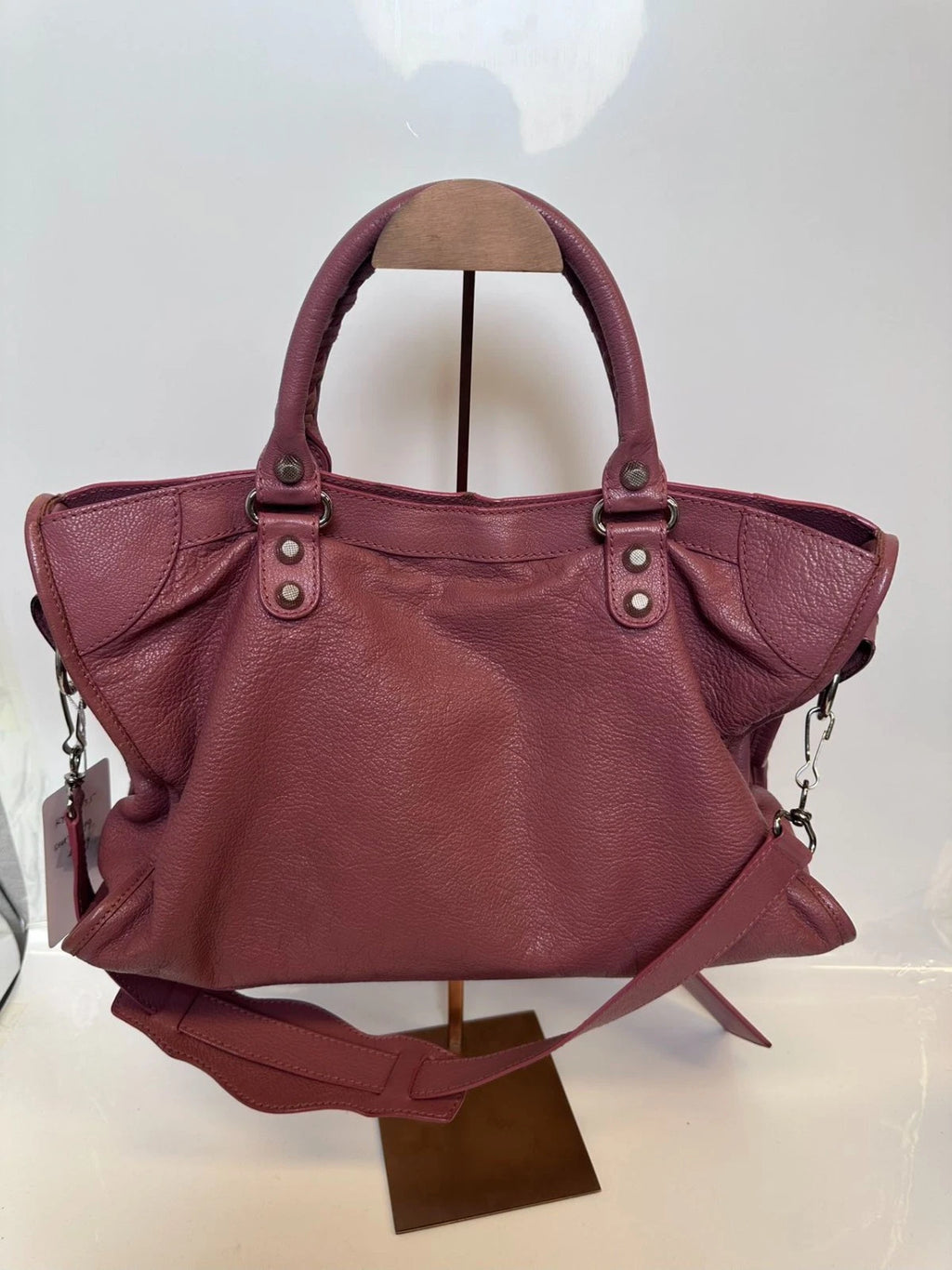 SJ0001 Balenciaga Classic City Handbag Burgundy Deep Plum