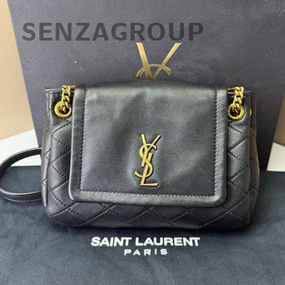 Italian Nolita Mini Black Gold Shoulder Crossbody Bag Women's Fashion Classic