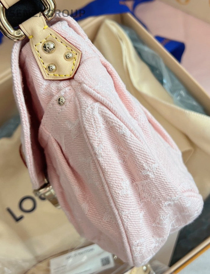 Louis Vuitton SUNSET Shoulder Bag Pink Gold Used Women Designer