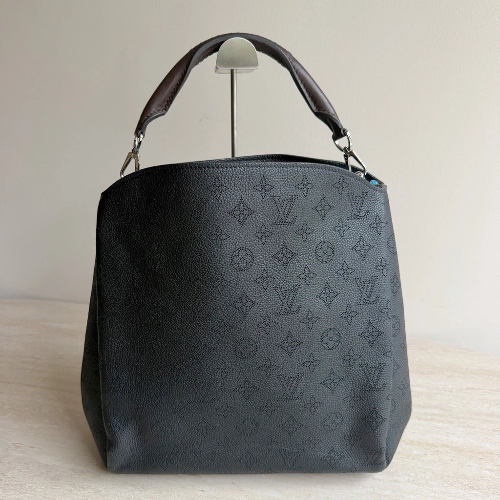 Louis Vuitton Mahina Monogram Black Handbag Shoulder Bag Silver Hardware