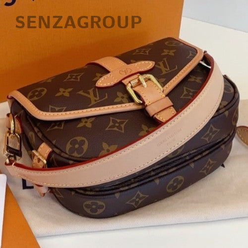 Louis Vuitton Saumer BB Monogram Top Handle Bag Shoulder Bag Brown Gold Women