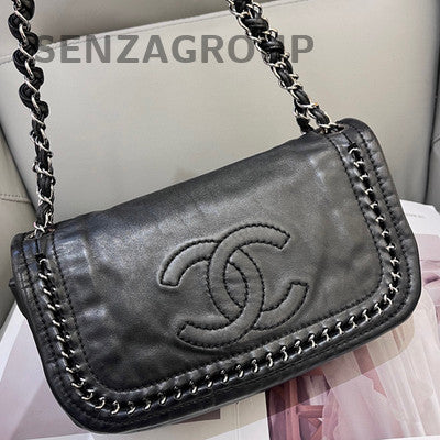 Chanel Classic Black Silver Chain Shoulder Bag