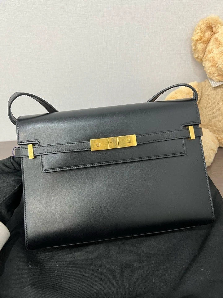 YSL Medium Leather Manhattan Shoulder Bag For Women