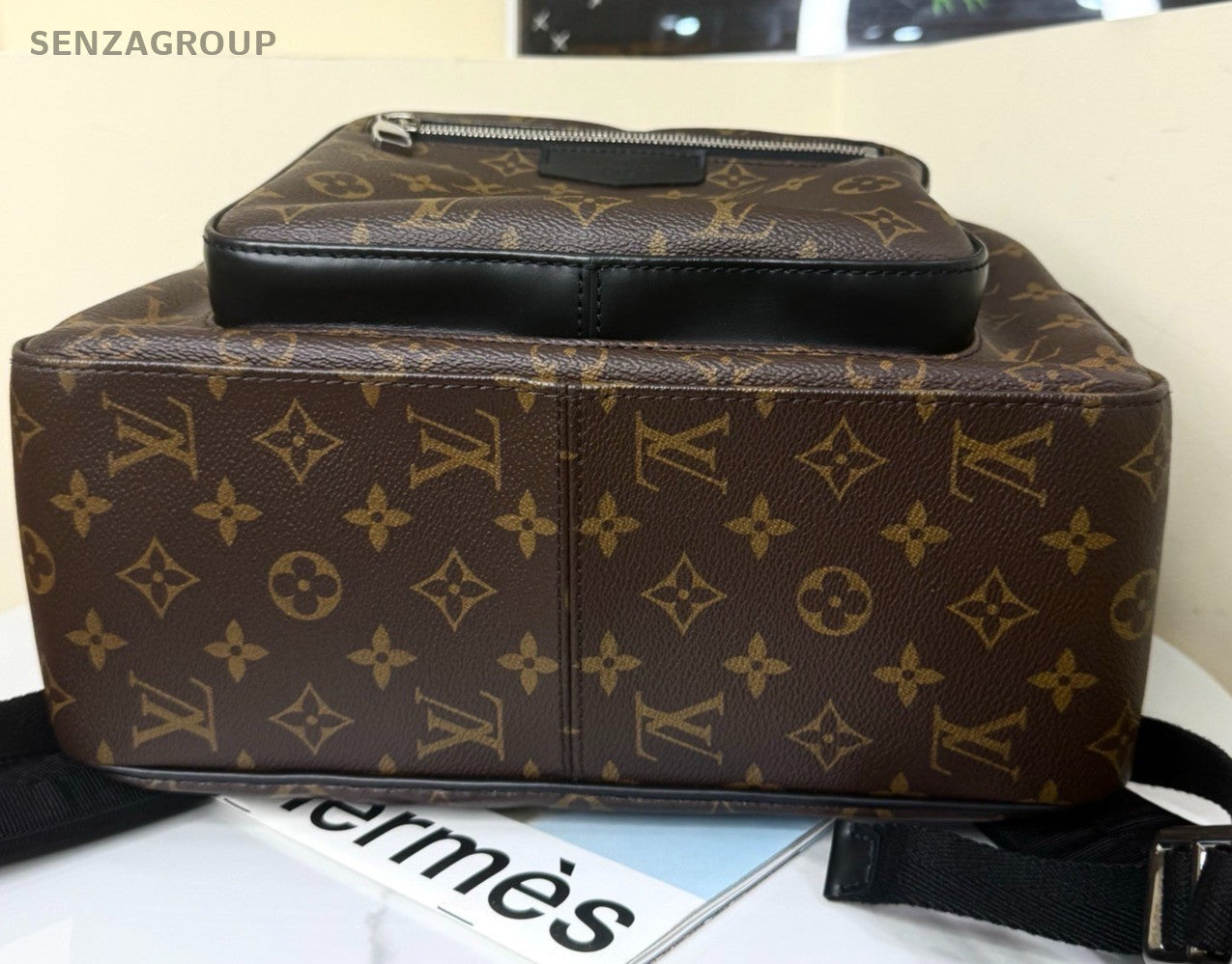 Louis Vuitton Josh Monogram Backpack Brown Silver Unisex Adults Classic