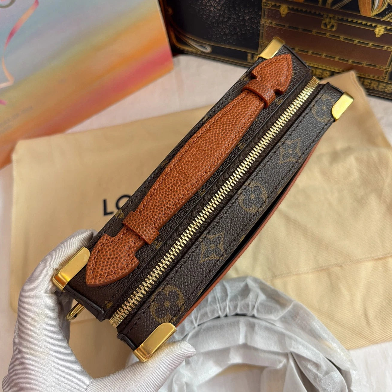 New Louis Vuitton x NBA Handle Trunk Monogram Handbag Crossbody Chip Version