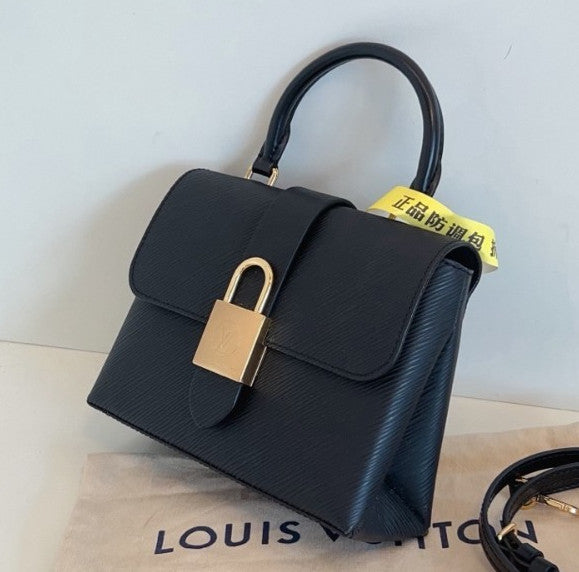 Louis Vuitton Locky BB Epi Top Handle Crossbody Black Gold Women Classic Fashion