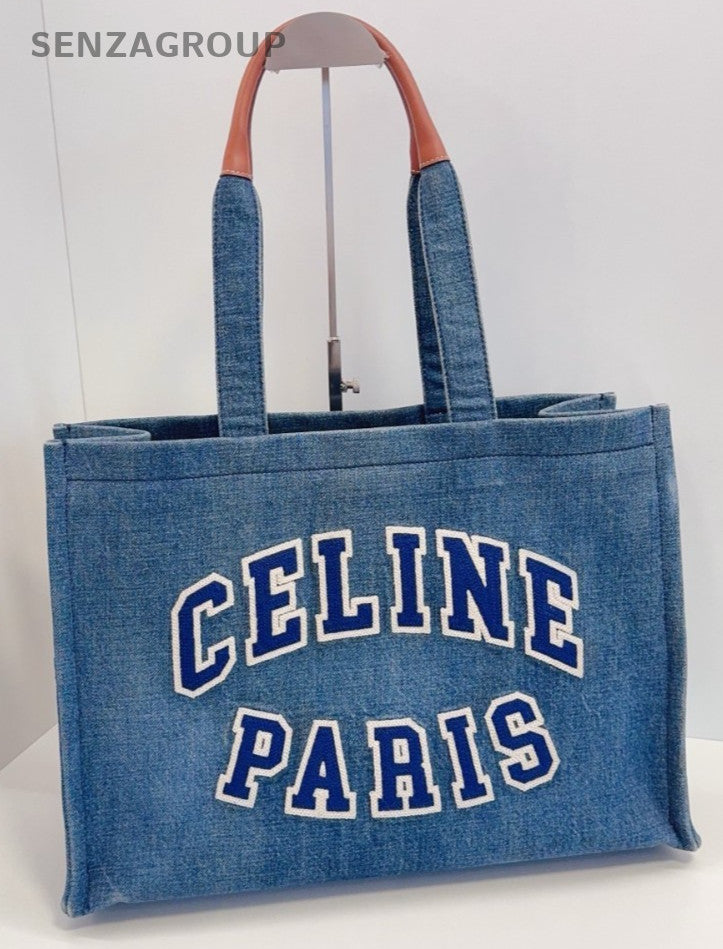 Celine American-style logo Tote Denim Shoulder Handbag