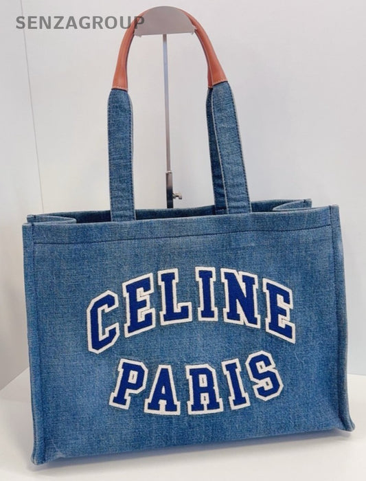 Celine American-style logo Tote Denim Shoulder Handbag