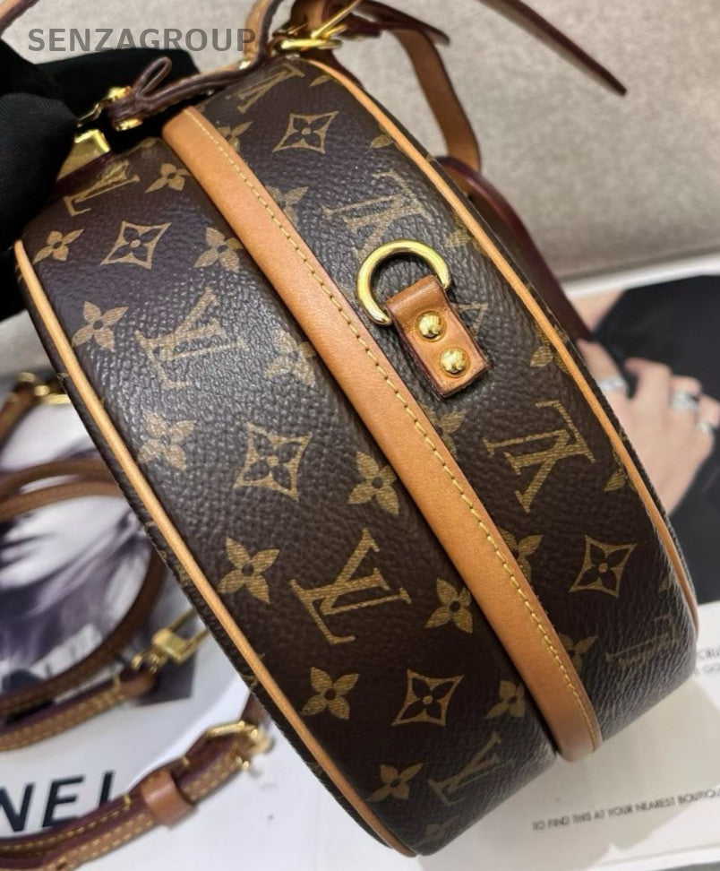 Louis Vuitton Monogram 2Way Top Handle Bag Crossbody Brown Gold Women Classic