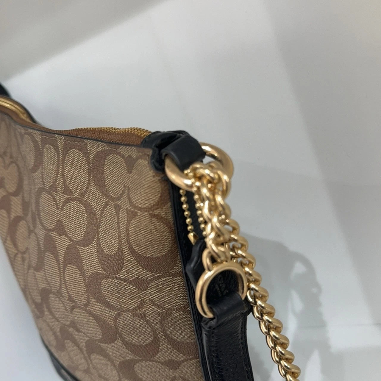 Coach Classic Monogram PVC Zip Hobo Shoulder Crossbody Bag For Women
