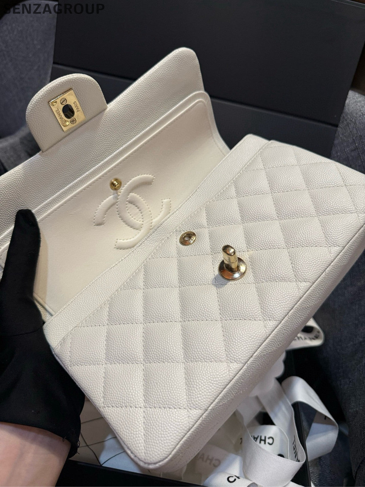 Chanel Classic Flap Small Silver Chain Shoulder Crossbody Bag