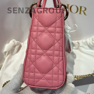 Dior Lady Dior Cannage Pink Gold Chain Shoulder Bag