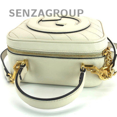 Gucci Blondie White Gold Buckle Leather Camera Crossbody Bag