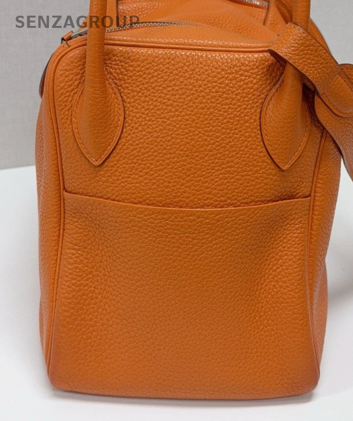 Hermes Lindy34 Shoulder Bag Orange Used Women Classic Designer