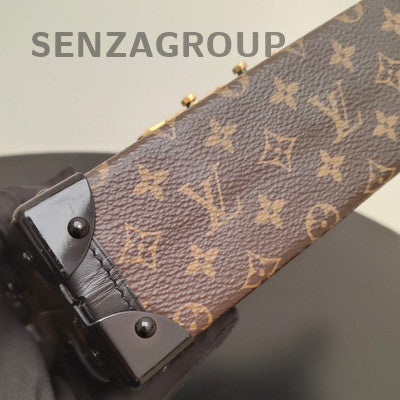 Louis Vuitton Monogram Hard Trunk Bag Brown Gold Buckle Shoulder Crossbody