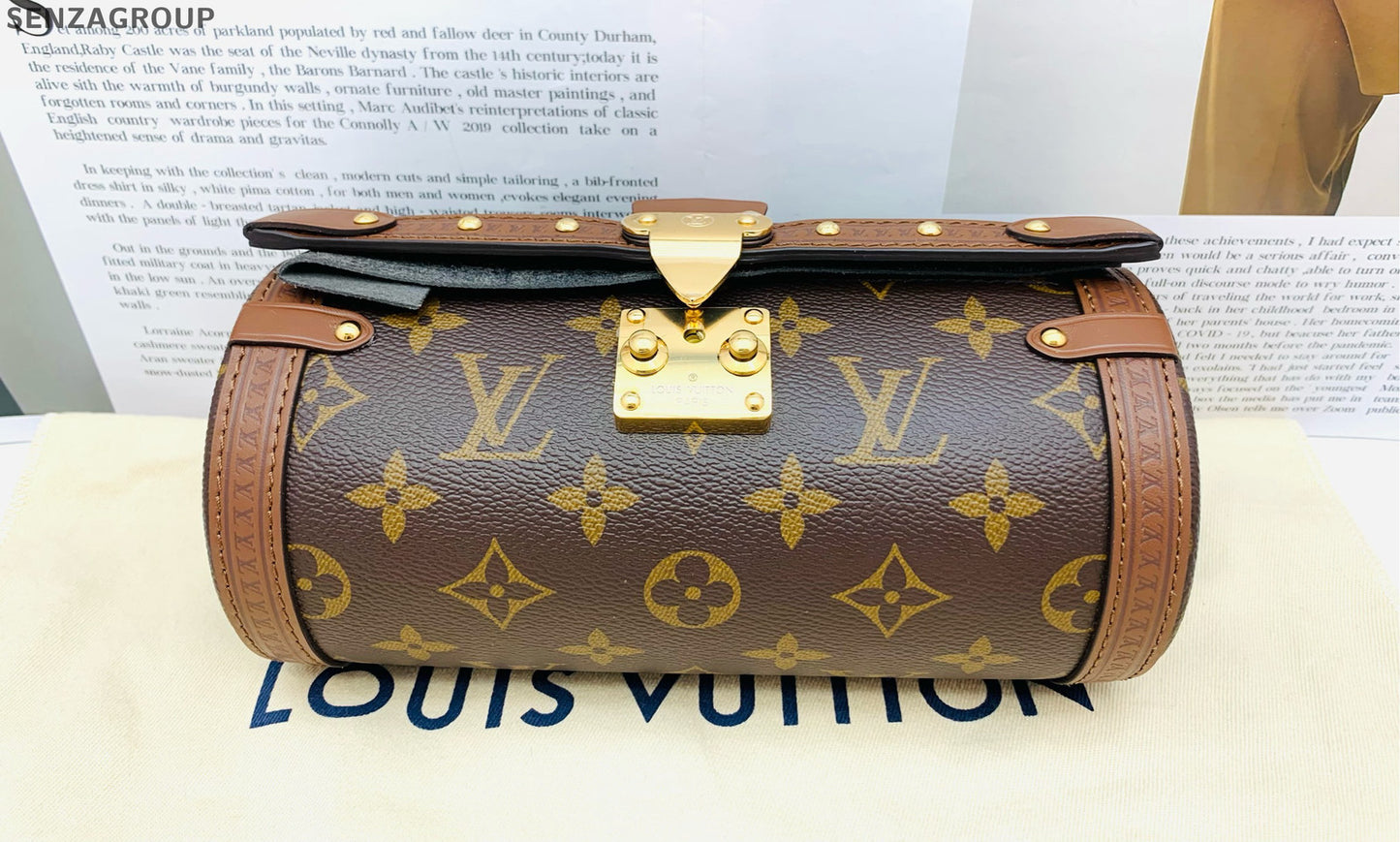 Louis Vuitton Papillon Monogram Shoulder Crossbody Bag Brown Gold Clasp