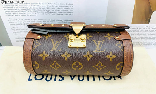 Louis Vuitton Papillon Monogram Shoulder Crossbody Bag Brown Gold Clasp