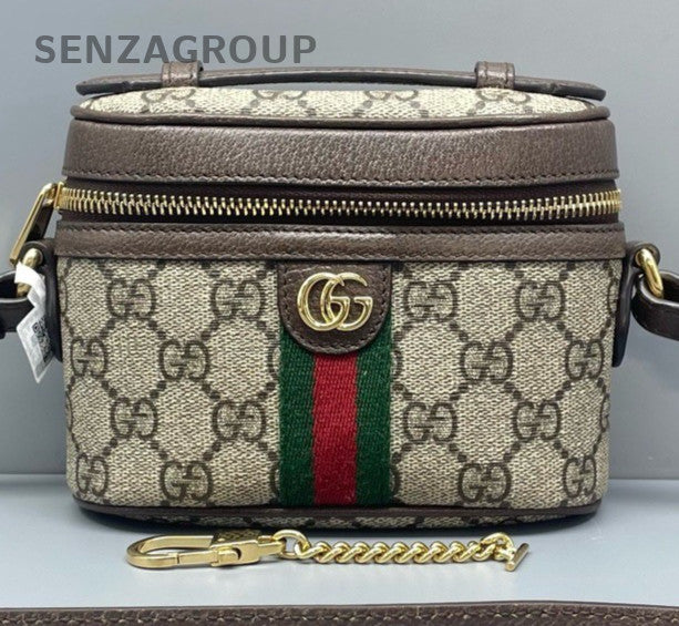 Gucci Ophidia Mini Box Crossbody Brown Gold Women Classic Fashion
