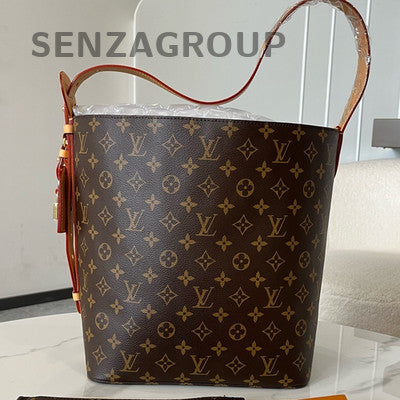 Louis Vuitton ALL IN Large Monogram Shoulder Bag Brown Gold Clasp