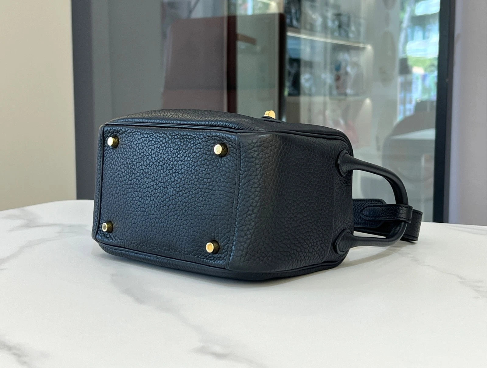 Hermes Mini Lindy Black Gold Handbag For Women