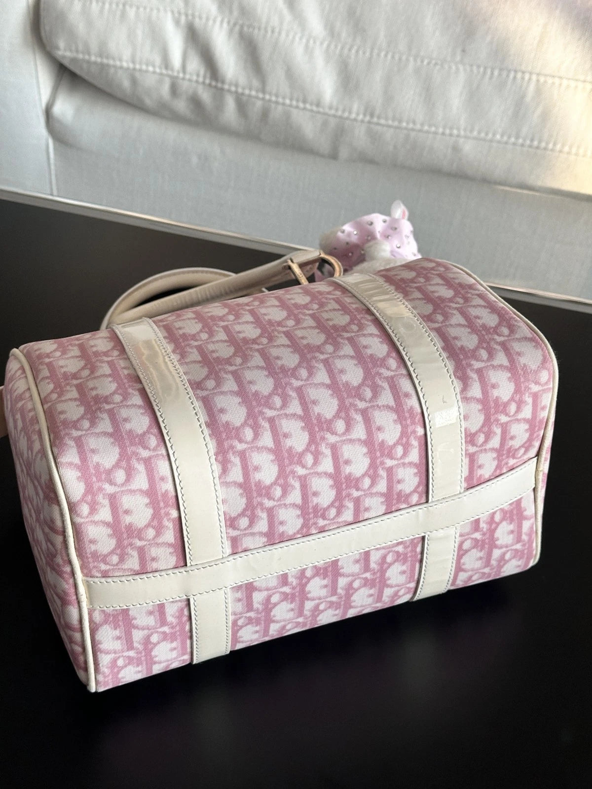 Christian Dior Monogram Tote Top Handle Shoulder Bag Pink Women Fashion