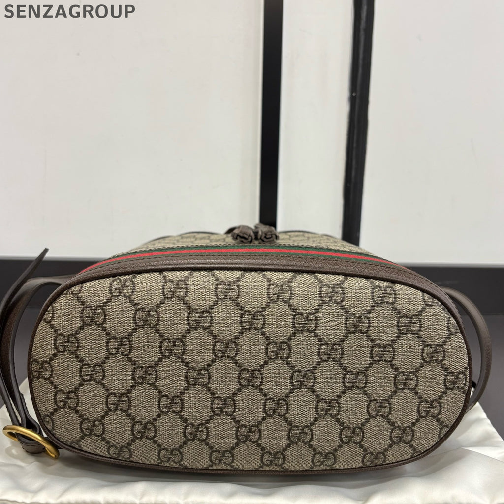 Gucci Ophidia Drawstring Bucket Bag Brown Crossbody Shoulder Bag Women
