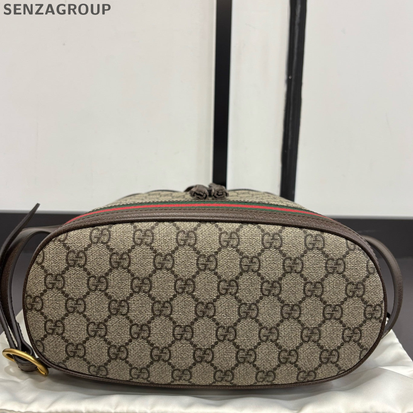 Gucci Ophidia Drawstring Bucket Bag Brown Crossbody Shoulder Bag Women