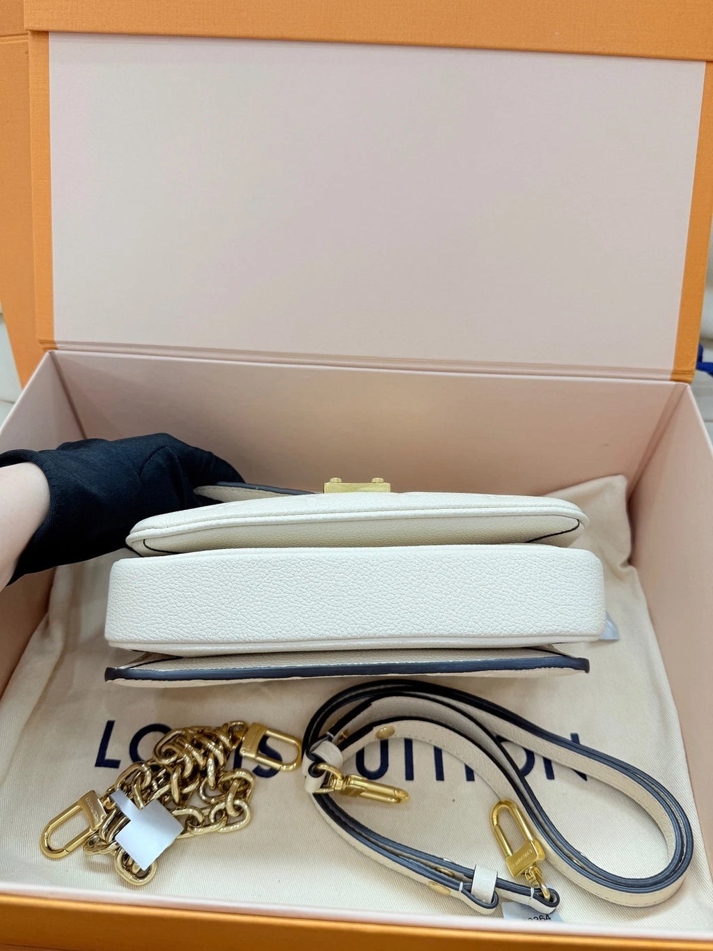 Louis Vuitton White Embossed Mini Messenger Bag For Women