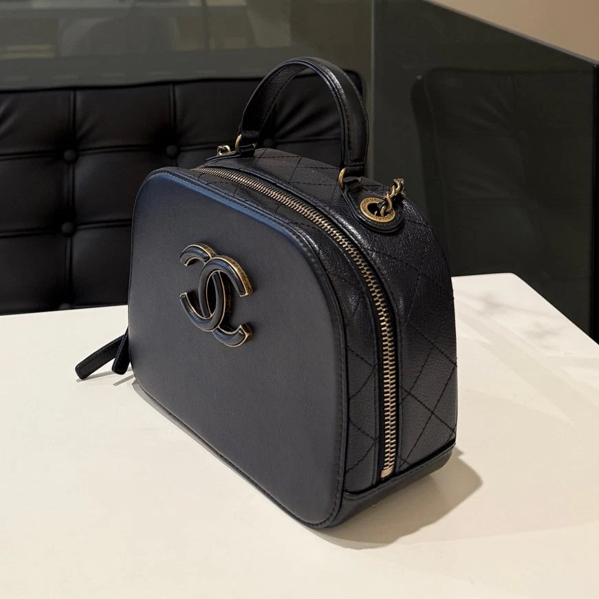 Chanel Classic Camera Bag Black Gold Chain Shoulder Crossbody Bag