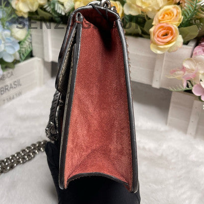 Gucci Dionysus Small Chain Shoulder Crossbody Bag Brown Red Silver
